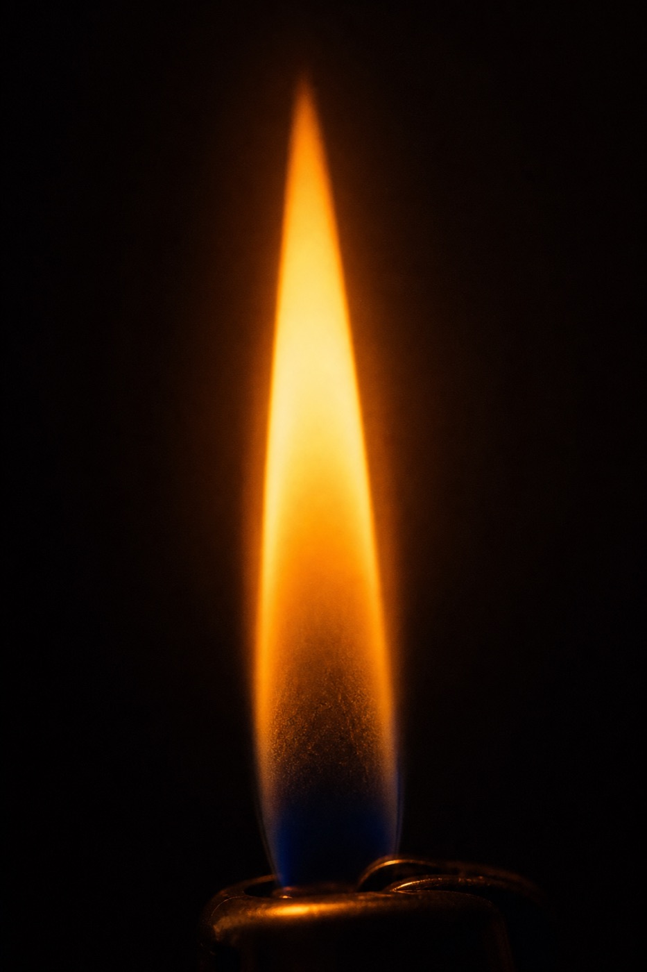 Macro of a lit lighter flame