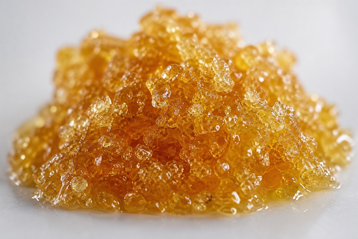 Cannabis sugar concentrate, wet crystalline texture